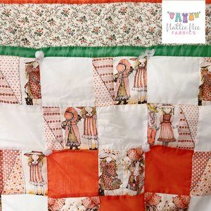 Vintage Holly Hobbie‎ patchwork quilted blanket